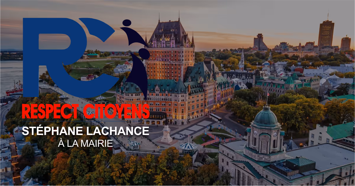 Site web Respect Citoyens — parti municipal de la Ville de Québec.